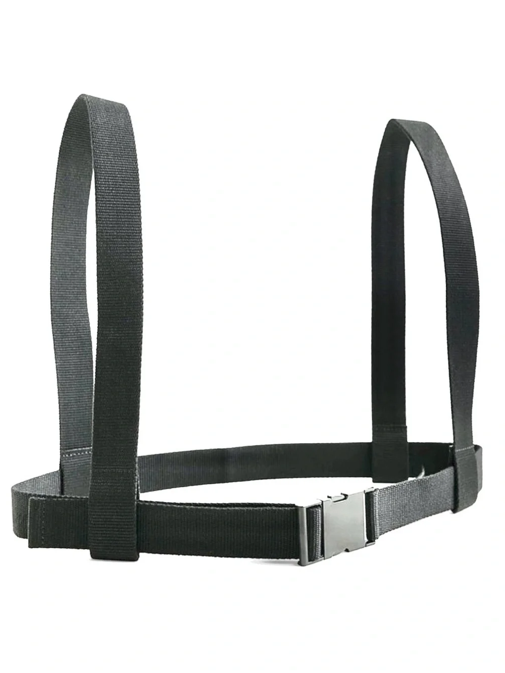 New  ZARA Women’s Sz 30 Black Canvas Harness Belt Black Metal Buckle Closure